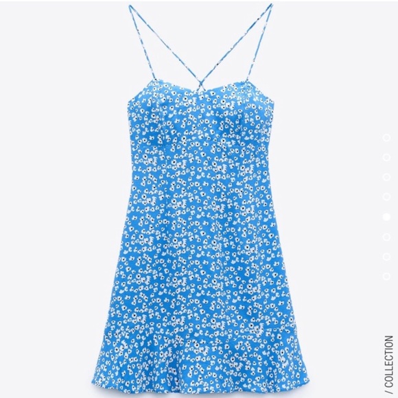 Zara Dresses Zara Blue Floral Mini Dress Poshmark